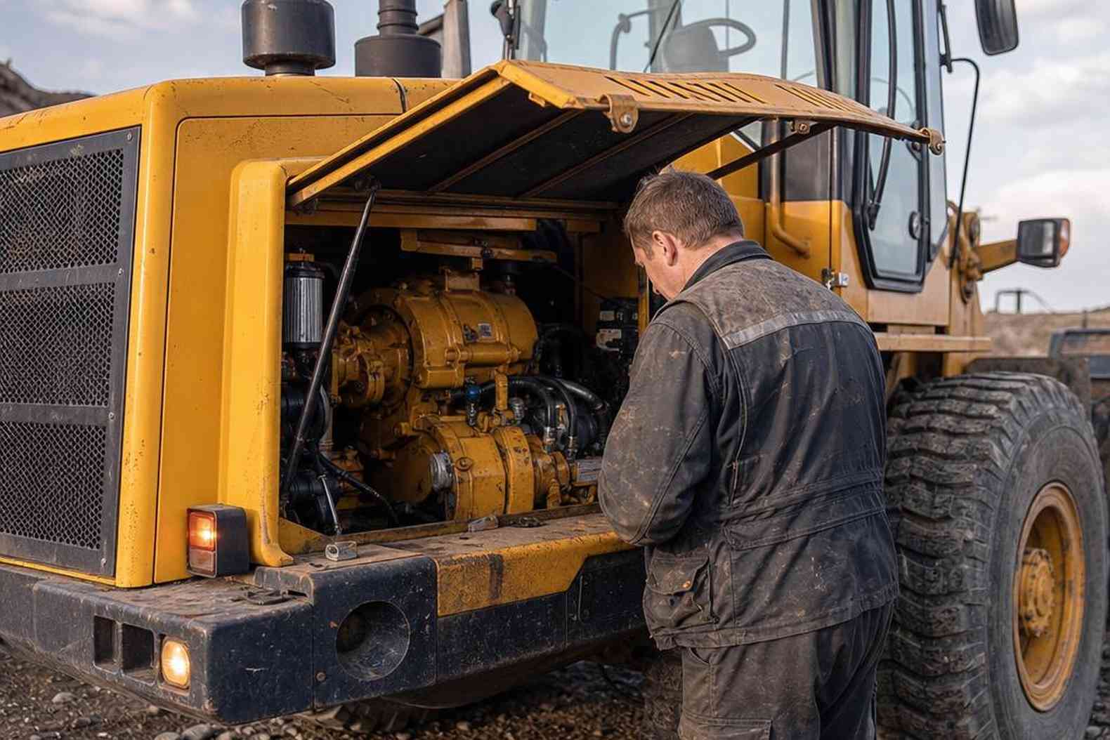 Трансмиссионный отсек фронтального погрузчика Амкодор 342