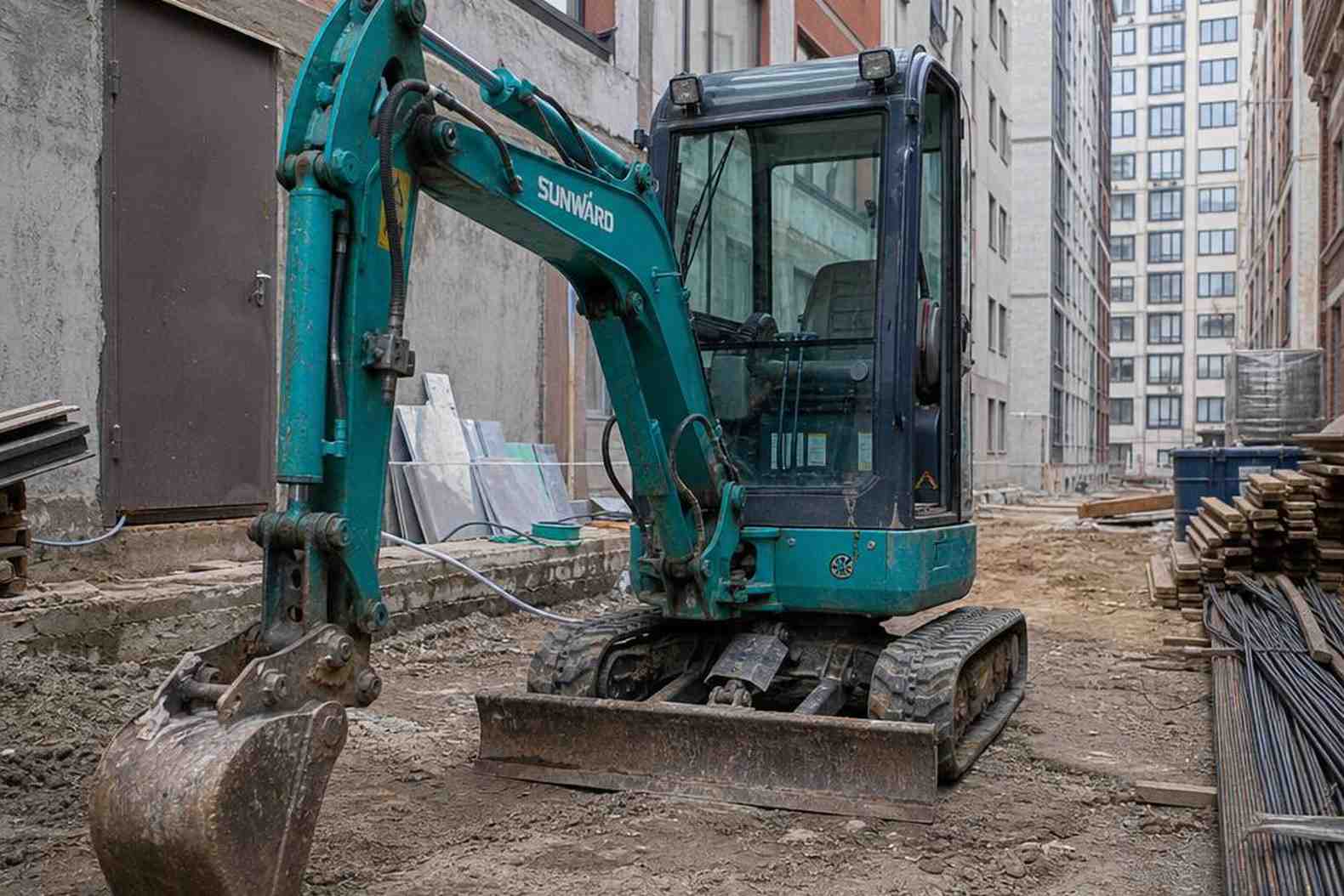 Sunward SWE18 гусеницы: износ, ресурс и обслуживание